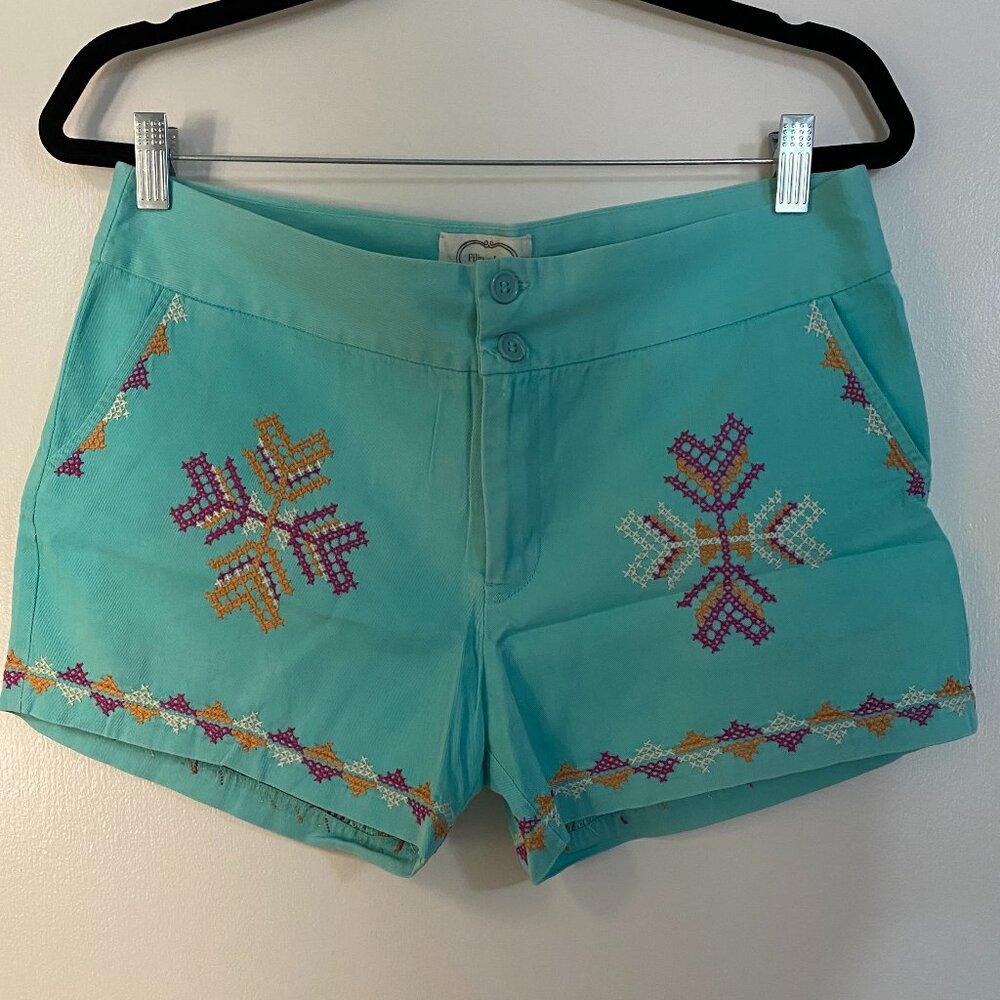 Bayo + Philip+Inna turquoise shorts